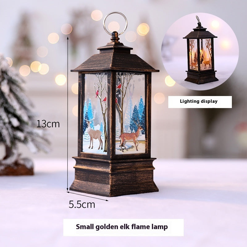 Christmas Portable Oil Lamp Santa Party Decoration