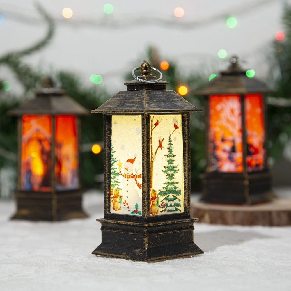 Christmas Portable Oil Lamp Santa Party Decoration