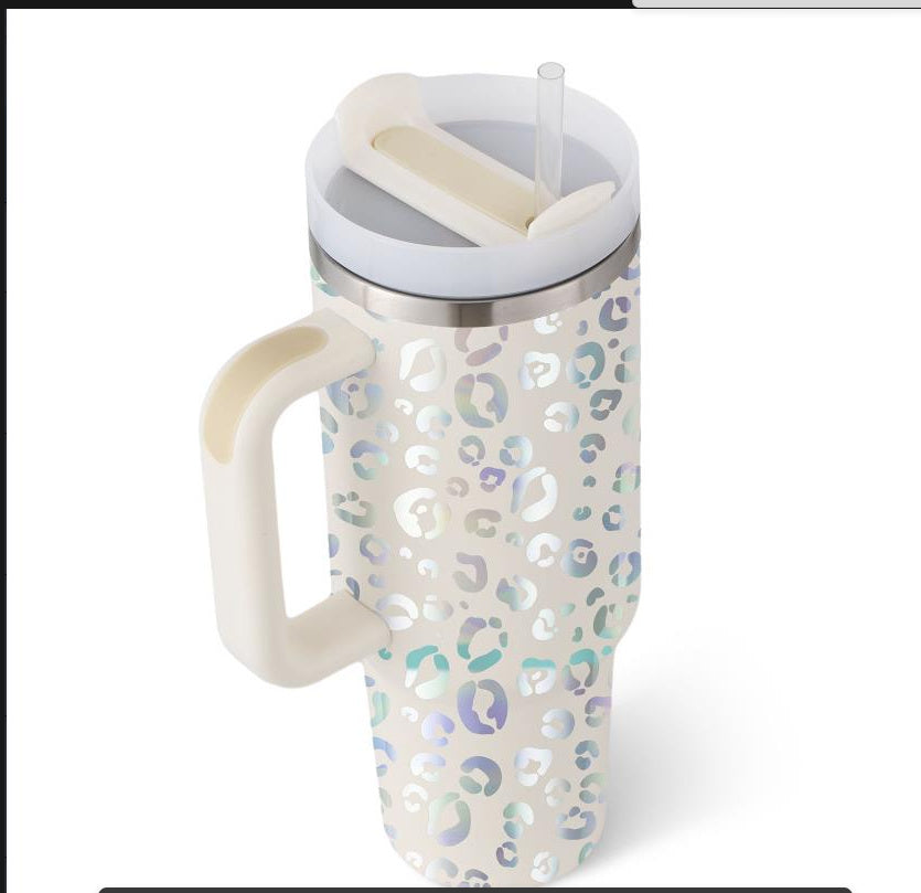 40 Oz Tumbler With Handle Straw Insulated