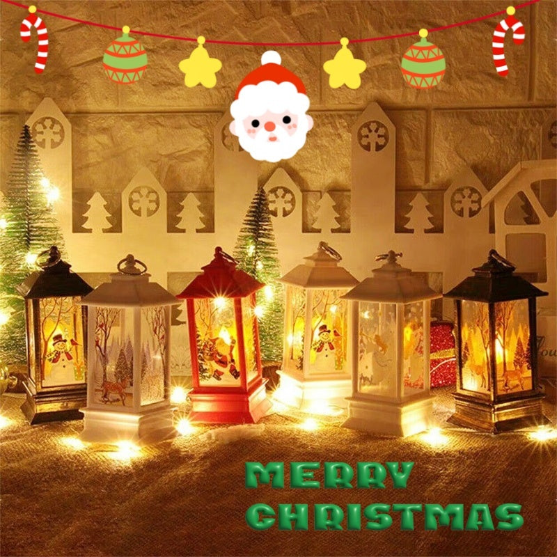 Christmas Portable Oil Lamp Santa Party Decoration