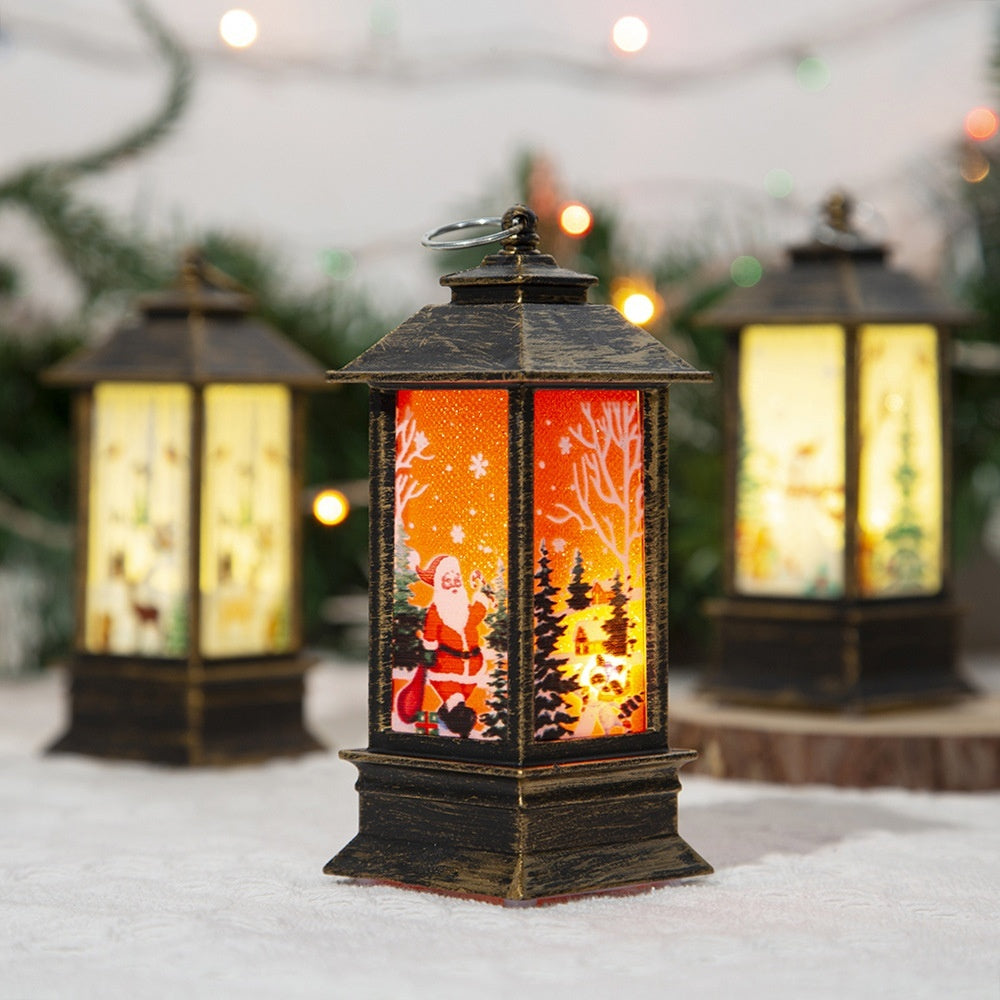 Christmas Portable Oil Lamp Santa Party Decoration