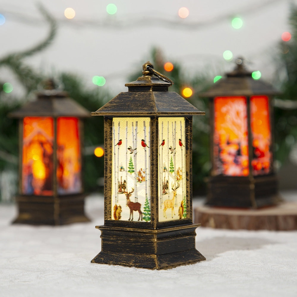 Christmas Portable Oil Lamp Santa Party Decoration