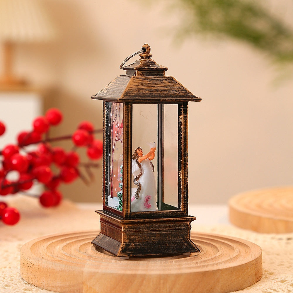 Christmas Portable Oil Lamp Santa Party Decoration